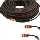 CableVantage Premium HDMI Cable 100FT for 3D DVD HDTV LCD HD TV 1080P v1.4 High Speed Braided Nylon HDMI Cable Braided Red