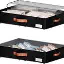Underbed Storage With Wheels,low profile 5.5 inches Height Storage Bins,Rolling Underbed Shoe Storage Containers,Underbed Storage Drawers for clothes & blankets