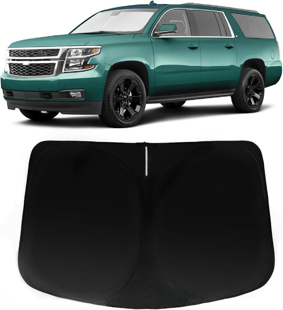 Windshield Sun Shade for Chevrolet Chevy Suburban 2015-2020, Car Front Window Sunshade with 240T Sun Visor Protector Blocks UV Rays Heat Sun Shield Accessories