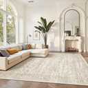 Rugland 8x10 Area Rugs - Stain Resistant Washable Rug, Anti Slip Rugs for Living Room, Vintage Tribal Area Rugs(8'x10', Distressed Beige)