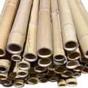 6 Feet Long Natural Thick Bamboo Poles - 1.5in - 2in Wide - Pack of 2 (Beige)