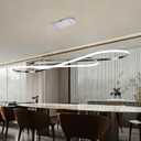 59.06in Led Chandelier Large Modern Led Pendant Light Fixture Dimmable with Remote Controller Electroplated Chrome