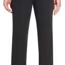 Van Heusen Men's Flex Flat Front Straight Fit Pant (Black) 34