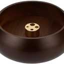1PC Wooden Round Incense Stick Holder Ash Catcher Incense Burner Tray Handcrafted Incenses Bowl for Aromatherapy Zen Meditation Relaxing and Yoga(Black)