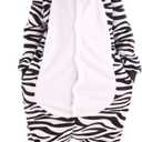 Animal Onesie for Kids Adults Halloween Costumes for Girls Boys Womens Mens Cosplay Outfit Zebra (X-Large, Black)