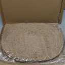 4Pcs Jute Woven Oval Placemats Set, Braided Place Mats, Heat Resistant, Sound Placemats, Boho Vintage Table Mats for Kitchen Dining Table,Outdoor, Home Decorations,Wedding (15.7 x 11.8 in)