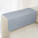 Couch Arm Covers, Waterproof Armrest Cover for Sofa, Loveseat, Armchair, Non-Slip Recliner Arm Cover, Sofa Arm Covers, Headrest Cover, Arm Chair Covers Set of 2 (Gray-Blue, 24"20")