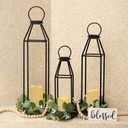 Perfnique Set of 3 Black Metal Lanterns w/ Waterproof Flickering Flameless Candle & Remote Timer, Modern Farmhouse Lanterns Decorative for Outdoor, Front Porch, Indoor, Patio, Garden, Fireplace