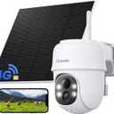 Cinnado 4G LTE Cellular Security Camera-No WiFi Outdoor Camera Wireless with 5W Solar Panel, 2K 360 Color Night Vision, PIR Motion, TF Card Storage, Works with Alexa, SIM Card Included, B6 4G 1P