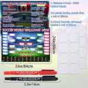 2 x World Cup 2 PCS Sports Event Schedule Poster Soccer Ball Wallchart Showcase Waterproof Soccer Backdrop Banner Merchandise Decor Fans Gifts