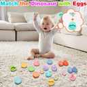 2 x Valentines Day Gift for Kid Classroom, 10 Pcs Dinosaur Egg Pairing Toys, Colored Wooden Puzzles Montessori Toys for Autistic Easter Basket Christmas Stocking Stuffers