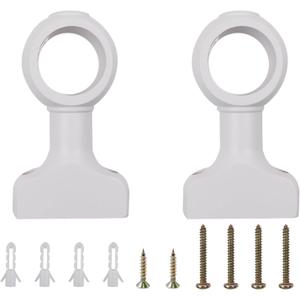 Antrader Curtain Rod Holders,2Pcs Wood Curtain Rod Holder,Wood Curtain Brackets for 1-1/2"(35mm) Pole,White