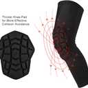 SZKANI Knee Pads Compression Leg Sleeve Knee Sleeve for All Sports Wrestling Protector Gear, 1 Pair of Knee Paded (Black_2 Pack, Medium)