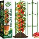 Halatool 2 Pack Tomato Cages for Garden, Up to 48in Adjustable Tomato Cage, Garden Stakes Tomatoe Trellis for Pots, Tomatoes Plant Support for Raised Garden Bed & Climbing Vegetables Flowers