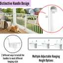 LaLaGreen 17 Inch Rail Planter (10-PIECE Combo Set) Large White Metal Hanging Rail Fence Flower Pots, Modern Railing Planters for Outdoor Plants Garden Style Iron Patio Planters Balcony Porch Decor