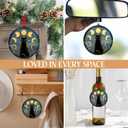 GEEMBI Christmas Black Cat Gifts for Women Men - Suncatcher Christmas Ornaments 2025 for Tree Decorations - Black Cat Ornament for Halloween, Witchy Mystical Gifts for Women, Moon Phase Gothic Decor (Navy - Lunar Cat)