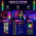 4 Pack RGB Tube Lights with Tripod Stand, 4FT LED Video Light Bar, Music Sync, 5200mAh Rechargeable Battery, App & Remote Control, Dimmable RGB Photography Lighting for Streaming, DJ, Party