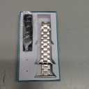 Thin Stainless Steel Bands Compatible with Apple Watch 38mm 40mm 41mm 42mm 44mm 45mm 46mm for Women, Metal Straps for iWatch Series 11 10 9 8 7 6 5 4 3 2 1 SE (Light Starlight)