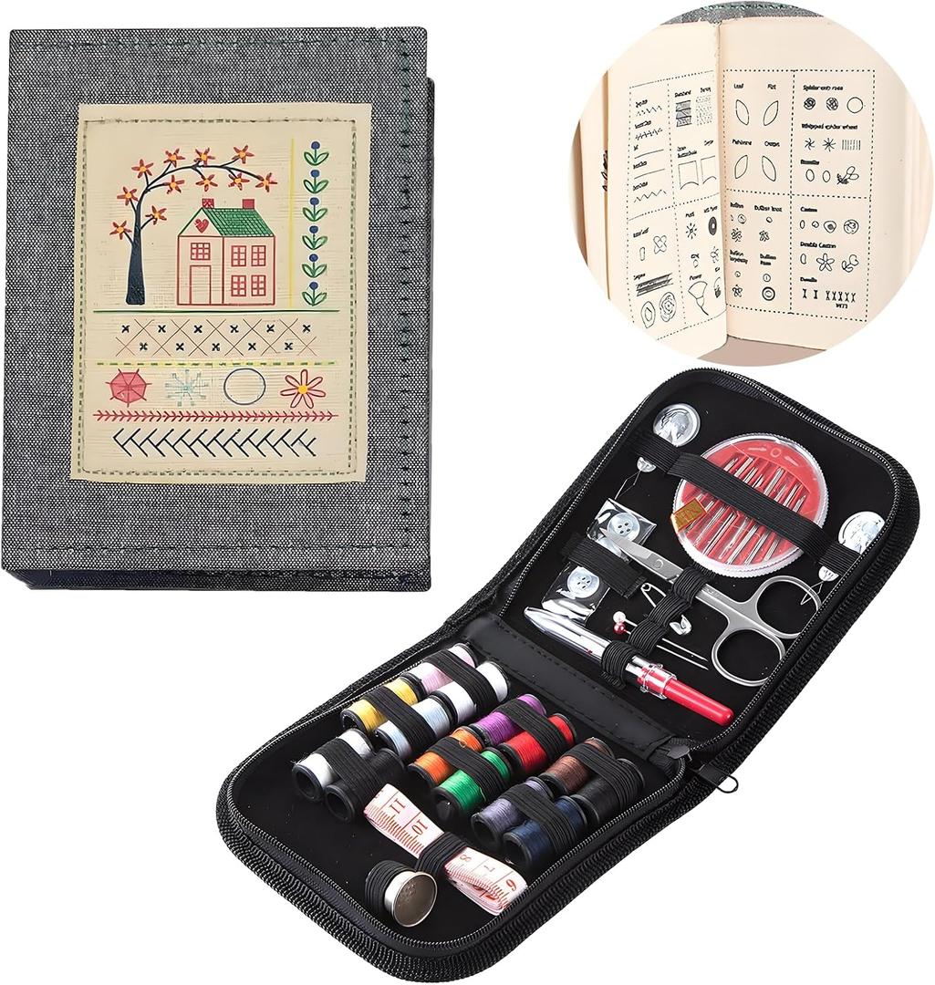 Embroidery Book,Embroidery Stitch Book,Sewing Books for Beginners Adult，Plus a Set of Sewing Tools