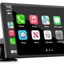 Portable Wireless Carplay Car Stereo, 7" HD Touchscreen for Car with Apple CarPlay & Android Auto with Backup Camera/Mirror Link/Voice Control/Bluetooth/GPS/AUX/FM Satellite Radio for All Vehicles