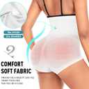 Werena Tummy Control Shapewear Panties for Women High Waist Cincher Shaping Underwear Body Shaper Panty Girdle (White, XL)