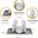 Self Adhesive Broom and Mop Holder Wall Mounted  SUS304 Stainless Steel 2-Slot Organizer with Anti-Slip Rubber Grips, 25lb Load, Adjustable for 0.61.4" Handles, Garage Kitchen Bathroom Use, 2 Pack