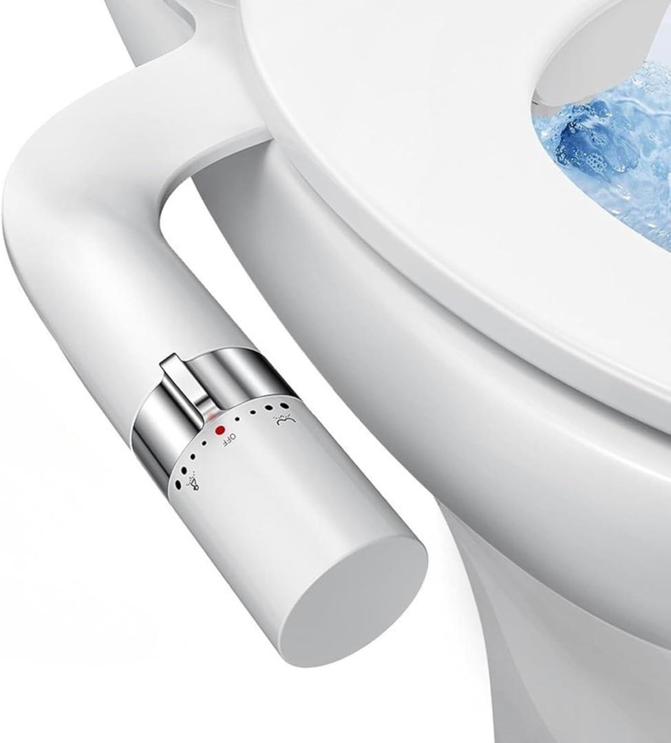 Ultra Slim Bidet Attachment for Toilet  Non-Electric Dual Retractable Nozzles  Self-Cleaning Spray, Easy DIY Installation, ABS Plastic, Fits Most Toilets, Eco-Friendly Hygiene Solution