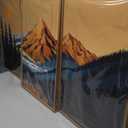 IARTTOP Large Mountain Framed Canvas Wall Art 16x24 Inch Abstract Mountain Landscape Wall Decor Set of 3 Modern Nature Scenery Art Prints for Living Room Bedroom Office