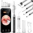 Upgraded Tonsil Stone Remover with Camera, Visual Tonsil Stone Removal Kit with 6 LED Light, Tonsil Stone Removal Tool Camera with 1080P, 5 Head Attachments, for iOS & Android (Black)
