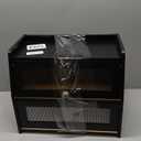 Large Bread Box for Kitchen Countertop, Black Bread Storage Container for Homemade Bread, Double Layer Farmhouse Breadbox Organizer for Kitchen Counter Cabinet, Pantry, Cupboard (Black)