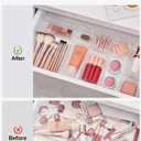 SMARTAKE 22-Piece Drawer Organizer with Non-Slip Silicone Pads, 4-Size Clear Desk Drawer Organizer Trays Storage Tray for Makeup, Jewelries, Utensils in Bedroom Dresser, Office and Kitchen, Clear