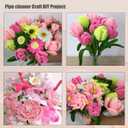 600 Pcs Thick Craft Pipe Cleaners Bulk 6 Assorted Colors,12 Inch Chenille Stem Pipecleaner Kit for Craft Animals, Flowers Making,Creative DIY Decorations (Pink Flower Color)