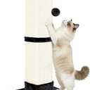 Cat Scratching Post 33 inch for Indoor Cats, Sisal Cat Scratcher, Vertical Posts with Dangling Ball, High Cat Scratch Post, Cat Tree for Full-Body Stretching, Protect Your Furniture, Black