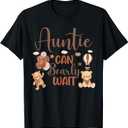 Auntie Can Bearly Wait Bear Gender Neutral Boy Baby Shower T-Shirt XL