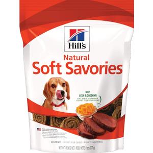 Hill's Natural Soft Savories, All Life Stages, Great Taste, Dog Treats, Beef & Cheddar, 8 oz Bag (8 Ounce (Pack of 1))
