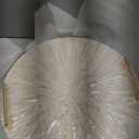 PEMAR Mother of Pearl Decorative Tray, 13" Round Display & Serving Tray with Gold Handles, Vanity/Perfume/Trinket Catchall for Dresser, Bathroom, Vanity Table (White Cream Sunlight Starburst Pattern)