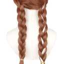 Topcosplay Women or Girls Wig Halloween Costume Cosplay Wigs Brwon Long Braids Wig