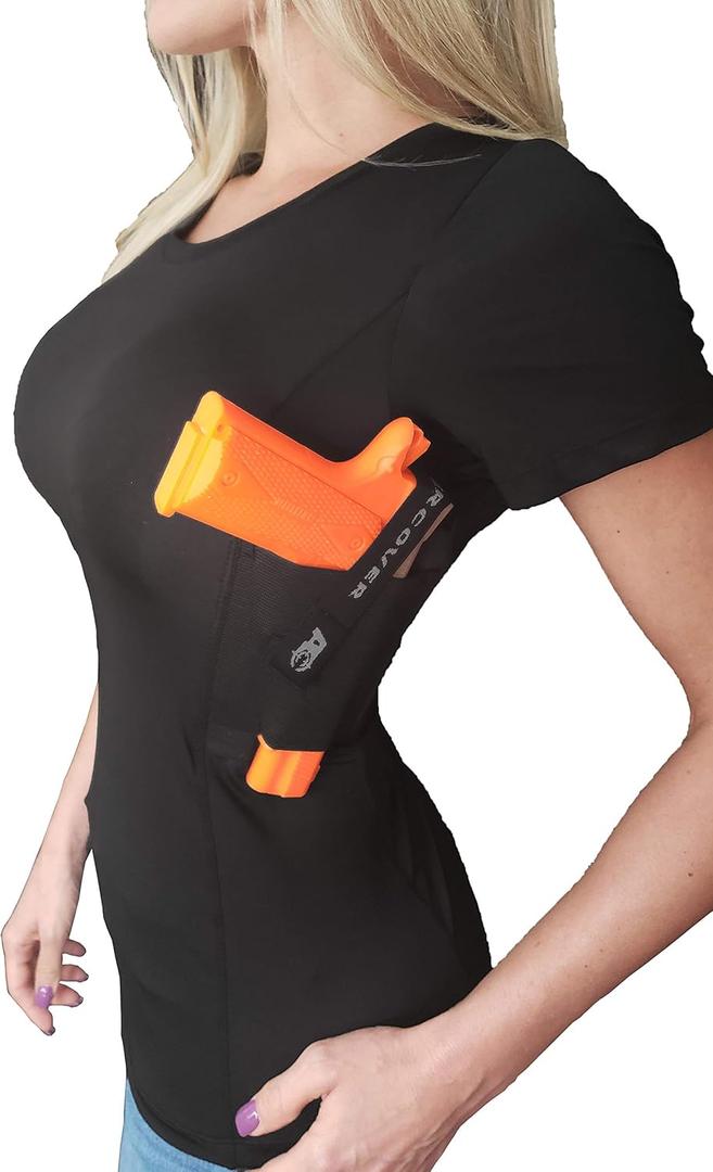 Concealed Carry Clothing Womens Tank Top with Gun Holster CCW Tactica (Large, Black)