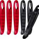 Ultra Strong Bicycle Tyre Levers, 2 Sets Compact Bike Tire Repair Kit, Sturdy Plastic Bike Tire Spoons Set, Reliable Cycling Changing Tools, Quick Repair Pry Bar Lever Kits, Red, Black