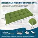 Tufted Bench Cushions for Outdoor Furniture, 44" x 19" Porch Swing Cushions Filled with Foam, Overstuffed Patio Cushions for Bench Loveseat with 2-3 Seats,Thick and Water Resistant, Grass Green