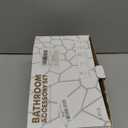 Teal Blue Beach Bathroom Accessories Set, Toothbrush Holder, Soap Dispenser, Cotton Swabs Holder, Soap Dish, Toilet Brush with Holder, Boho Bamboo Bathroom Decor,Acrylic (Teal)