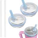Douji 40oz Tumbler Replacement Flip Straw Lid for Stanley Quencher H2.0, Flip-top Leak-Splash ProofReplacement Reusable Tumbler Cover (Baby Blue)