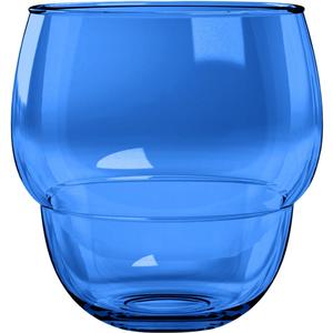 TarHong Stacking Bubble Tumbler, Premium Plastic, Indoor/Outdoor 14 Ounces, Set of 4 Cobalt Blue