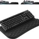 Laborio Keyboard Wrist Rest Stand for Desktop, 2 Angle Adjustment Ergonomic Computer Keyboard Stand Key Board Riser Holder with Wrist Support for Office, Home, Desk (17.3X9.7X1 Inch, Black)