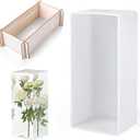 Deep Rectangle Silicone Resin Molds with Wooden Frame Reusable Epoxy Molds for DIY Flower Preservation, Resin Bookends, Home Decor and Art Projects(7.2x3.3x2.3in)