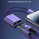 iPhone Dongle Headphone and Charger 2 in 1, Lightning to 3.5mm Audio Jack + Charge Splitter [Mfi Certified] iPhone Aux Adapter Female Converter for Apple 14 Plus 13 12 11 Pro Max XR XS iPad mini iPod