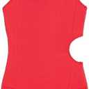 Kanu Surf Girls' Cori Beach Sport One Shoulder Side Cut UPF 50 1pc Swimsuit Size 14