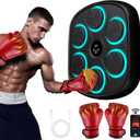 Music Boxing Machine with Boxing Gloves, Wall Mounted Smart Music Boxing Trainer, Electronic Boxing Target Workout Punching Equipment for Home, Indoor and Gym