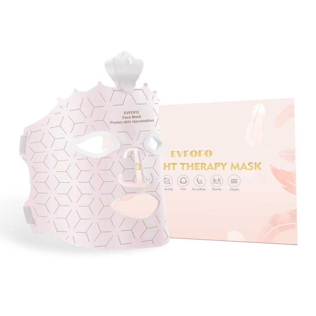 Red Light Therapy Mask for Face, Led Face Mask Light Therapy, 7 Colors LED Face Mask Light Therapy At Home, Pink
