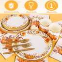 168Pcs Fall Thanksgiving Paper Plates and Napkins for Thanksgiving Fall Theme Autumn Leaves Pumpkin Party Supplies